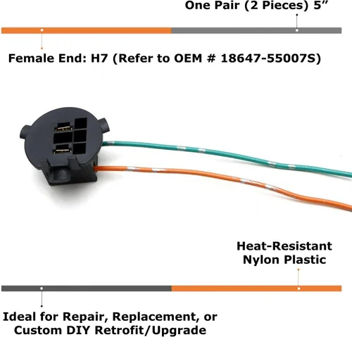 Miniatura 2 de iJDMTOY Un par de adaptadores de soporte retenedor de enchufe de bombilla H7 OE-Spec compatibles con Hyundai Veloster 2012-2018, Genesis Coupe