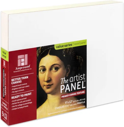 Miniatura 34 de Ampersand Art Supply Panel de pintura de arte de madera Gesso: textura de lienzo, cuna de 3/4 pulgadas, 12 x 16 pulgadas