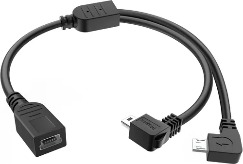 Cable adaptador USB mini hembra a mini/micro macho, cable de carga USB2.0, compatible con Garmin Nuvi GPS, cámara de salpicadero, cámara de espejo