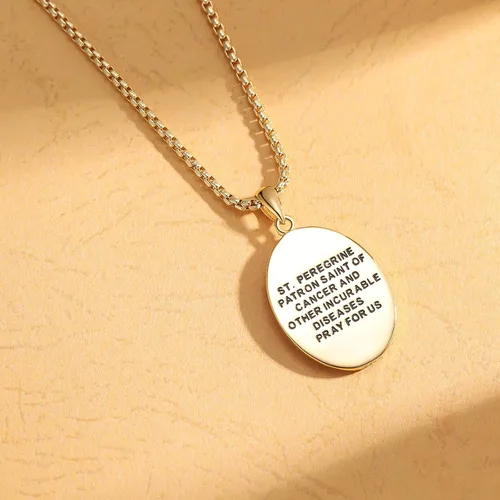 Miniatura 539 de Collar de plata de ley 925 con medalla de San Patrón, colgante de protección católica, amuleto, joyería religiosa para hombres y mujeres