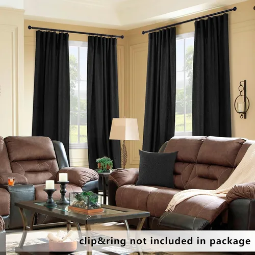 Miniatura 142 de KOUFALL Juego de 2 cortinas de puerta francesa, cortinas de lino para puerta/ventana, cortina transparente boho para cristal lateral delantero