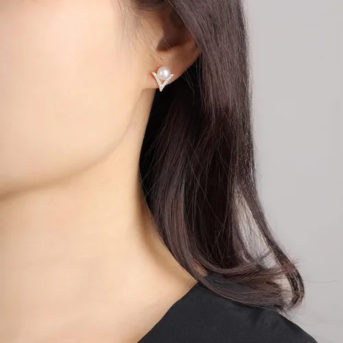 Miniatura 21 de Aretes de perlas para mujer, perlas redondas blancas, aretes de oro envueltos de alambre, joyería hecha a mano para mamá, amante y ella