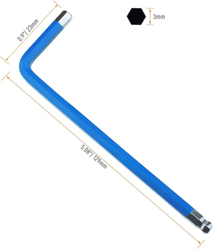 Miniatura 2 de Llave Allen de llave hexagonal de extremo de bola de 0.118 in, llave hexagonal interna, herramienta de reparación de acero S2 de brazo largo