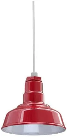 Miniatura 74 de Steel Lighting Co. Inglewood - Lámpara de granero Lámpara montada en el techo Cúpula redonda de 8 pulgadas vástago inclinado de 12 pulgadas