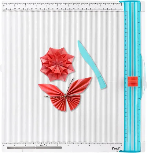 Ecraft Tablero de puntuación de cortador de papel de 12 x 12 pulgadas, herramienta de puntuación con plegado de papel, para hacer álbumes de