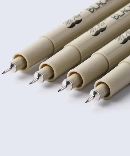 Mr. Pen - Fineliners negros, bolígrafos de punta fina, 0.010 in, paquete de 4 bolígrafos bíblicos que no se corren, bolígrafos de punta fina,