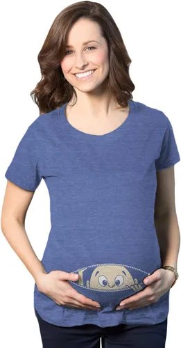 Miniatura 11 de Remera para futura mamá, con diseño simpático de bebé asomándose. Remera simpática para futura mamá.