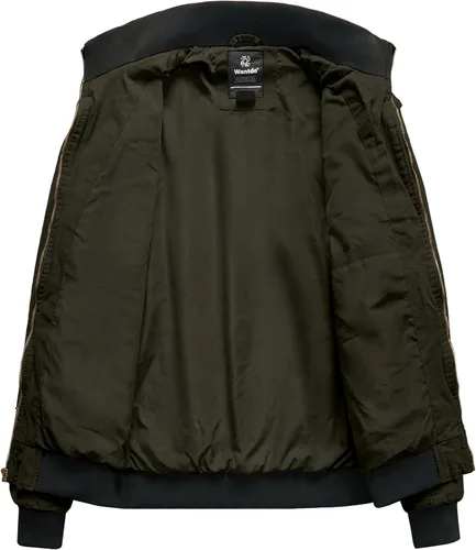 Miniatura 4 de Wantdo Chaqueta militar para hombre, chaqueta bomber casual, cuello alto, chaqueta de lona cortavientos