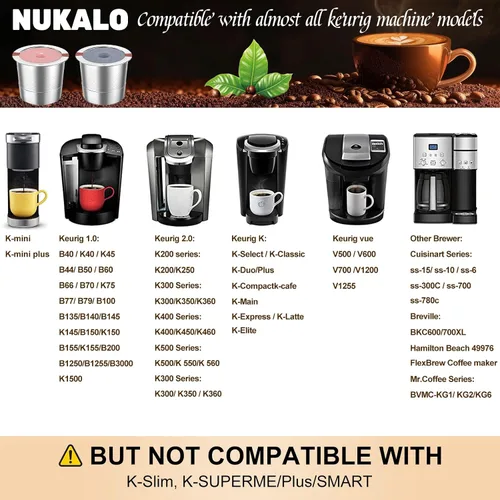 Miniatura 3 de Kcup - Cápsulas de café recargables: tazas K reutilizables de acero inoxidable para Keurig Metal K Cup - Filtro de café reutilizable rosa y gris