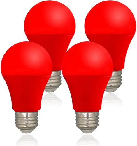 Miniatura 8 de Bombilla LED de color verde, bombillas de color verde de 9 W (equivalente a 60 W), bombillas LED verdes A19 con base E26 perfectas para porche