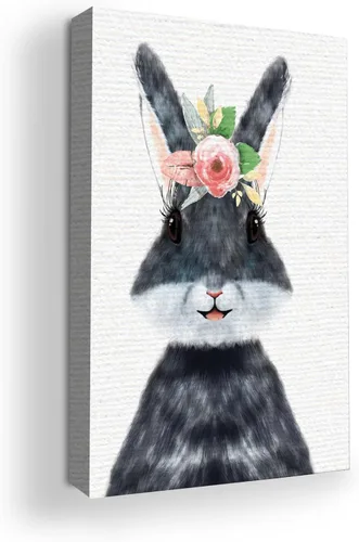 Miniatura 54 de Mavis Print - Lienzo decorativo para pared con diseño de conejo/conejo, 36 x 36 pulgadas, decoración de pared de animales impresos en HD y marco