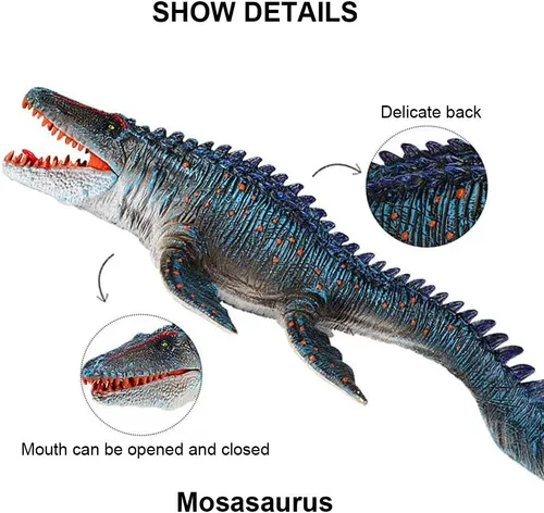 Miniatura 4 de SIENON Jurassic - Juguete grande de dinosaurio Mosasaurus de 13.4 pulgadas, figuras de dinosaurio realistas, figura de dinosaurio, monstruo de mar