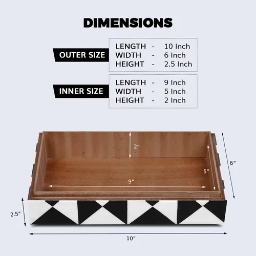 Miniatura 2 de Handicrafts Home Caja de almacenamiento decorativa 10x6 – Caja organizadora de control remoto con tapa, caja de recuerdo decorativa moderna