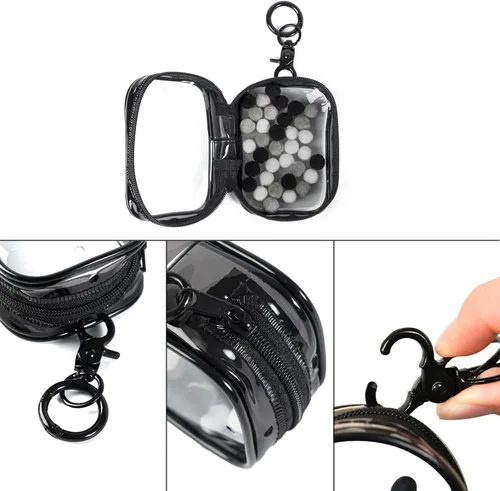 Miniatura 5 de Bolsa de exhibición de figuras transparentes, bolsa de almacenamiento portátil para figuras con llavero, mini caja ciega para colgar muñecas, cierre
