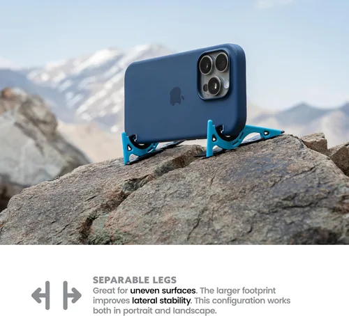 Miniatura 7 de GEOMETRICAL Trípode de bolsillo PROv2 - Soporte tamaño tarjeta, para iPhone, kit universal azul alienígena