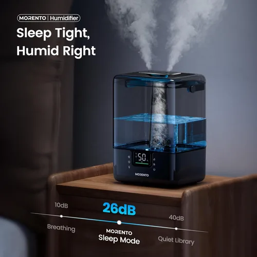 Miniatura 6 de MERONTE Humidificadores inteligentes para dormitorio, habitación grande, hogar, humidificador de llenado superior de niebla fría de 6 litros