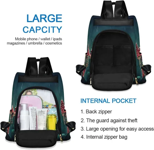 Miniatura 5 de ALAZA Mochila antirrobo para mujer, bolso de moda para hombro, multicolor12, Viajar