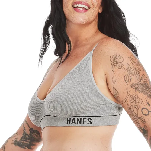 Miniatura 2 de Hanes Womens Originals Seamless Triangle Rib Bralette, Ribbed Wirefree Bra, ComfortFlex Fit