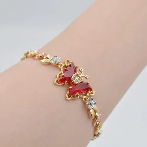 Miniatura 4 de Giffor Pulsera para mujer, pulsera de 7.1in, joyería laminada, 14 quilates, Circonita cúbica