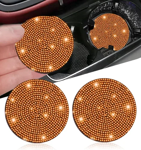 Miniatura 15 de NBTEPEM 2 posavasos de auto con diamantes de imitación, 2.75 pulgadas, antideslizantes, a prueba de golpes, universal, a la moda, para auto