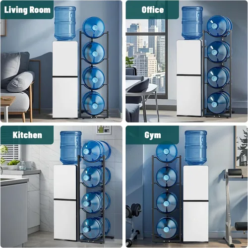 Miniatura 6 de MYLOLF Soporte para Garrafón de Agua de 5 Galones: Soporte de 4 Niveles para Garrafón de Agua para Dispensador de Agua de 5 Galones - Estante