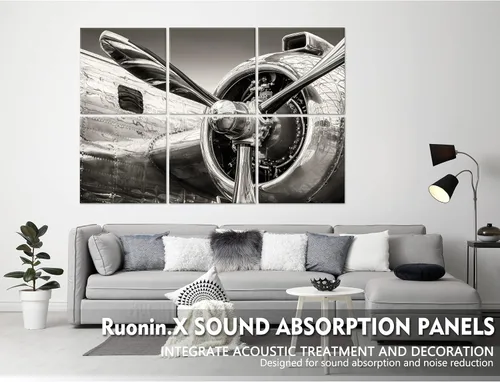 Miniatura 3 de Paquete de 6 paneles de pared acústicos artísticos decorativos, mejor tratamiento acústico que la espuma, paneles de pared de alta calidad