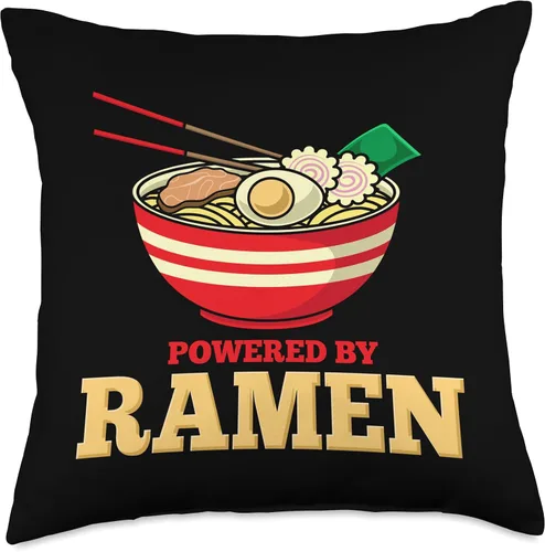 Miniatura 5 de Alimentado por ramen japonés fideos fideos impulsado por Ramen Japanese Anime Fideos, almohada de 15.7 x 15.7 in, multicolor