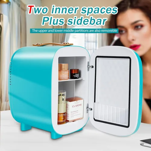 Miniatura 3 de Caynel - Minirrefrigerador termoeléctrico portátil (4 L/6 latas), CA/CC, enfriador y calentador para cosméticos, alimentos, bebidas y maquillaje