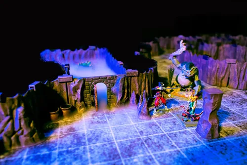 Miniatura 5 de Dirt Cheap Dungeons Goblin Cavern - Juego de 143 piezas de cueva modular y túnel - 5.5 pies de paredes lineales para cuadrícula de 1 pulgada TTRPG