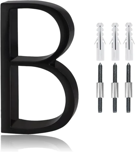 Miniatura 26 de Número flotante de casa de acero inoxidable de 5 pulgadas, números de casa modernos de metal, número de decoración de buzón con kit de clavos, negro