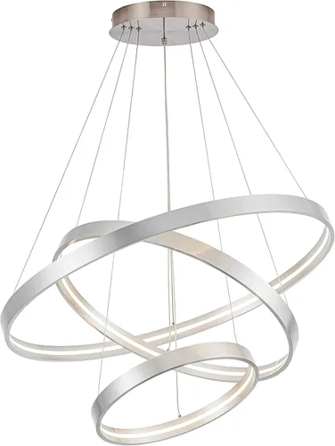 Miniatura 9 de Lámparas de araña LED modernas en negro, lámparas de araña LED contemporáneas regulables de 1 anillo, lámpara colgante LED moderna para sala
