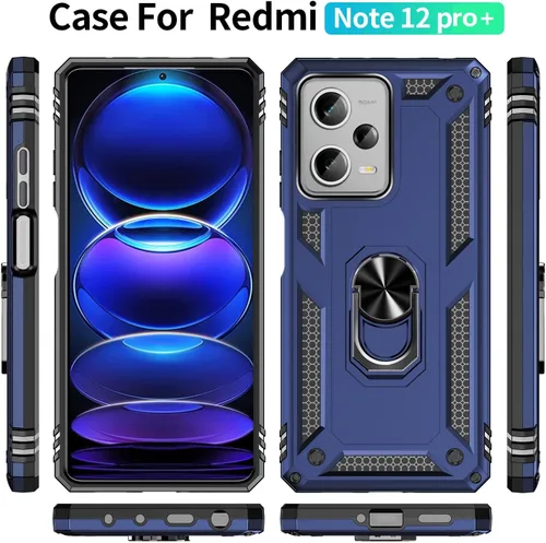 Miniatura 5 de Funda para Xiaomi redmi Note 12 Pro Plus 5G con protector de pantalla, soporte delgado protección militar a prueba de golpes, funda protectora
