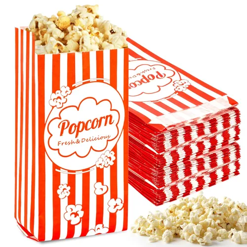 Miniatura 8 de MAQIHAN 500 bolsas de palomitas de maíz de 1 onza a granel, pequeñas bolsas de papel desechables para palomitas de maíz, suministros de noche