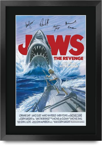 Miniatura 12 de HWC Trading Jaws 16 x 12 pulgadas (A3) - Regalos impresos firmados con autógrafo, montaje de presentación para fanáticos de recuerdos de películas
