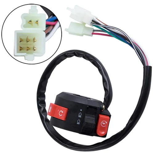 Miniatura 3 de Interruptor de Arranque Izquierdo de 3 Funciones + Interruptor de Encendido de 4 Cables con Llave y Tapa para ATV Chino Quad 4 Wheeler TaoTao SUNL