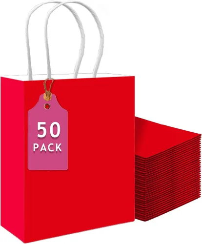 Miniatura 22 de qiqee Paquete de 50 bolsas de regalo de papel negro con asas a granel 13"x10.3"x4.6" bolsas de favor para fiestas de tamaño grande múltiples usos
