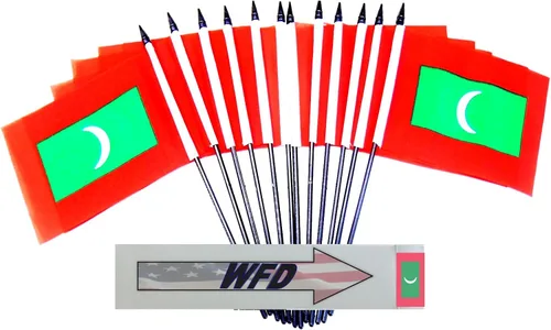 Miniatura 132 de World Flags Direct Banderas en miniatura de poliéster de Afganistán, paquete de 12, decoración de mesa de fiesta, desfiles, 4 x 6 pulgadas, verde