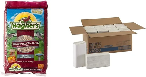 Miniatura 10 de Wagner's 62006 Mezcla de 20 libras del medio oeste y 18542 alimento para pájaros silvestres de maíz agrietado de 10 libras