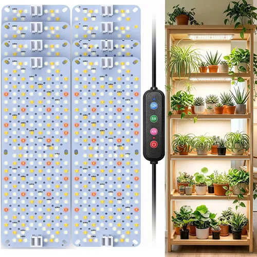 Miniatura 13 de SDOVUERC Luces de Crecimiento de Espectro Completo 384 LEDs, Luces de Crecimiento de Plantas de 24W para Plantas de Interior con Función de Conexión