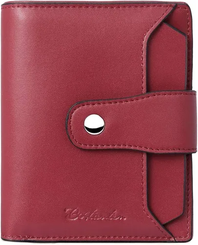Miniatura 27 de BOSTANTEN Cartera de piel para mujer, con bloqueo RFID, pequeña, plegable, con bolsillo con cremallera, tarjetero, con ventana de identificación