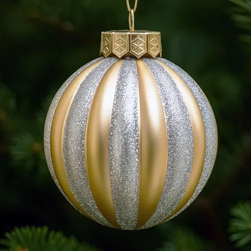 Miniatura 8 de Paquete de 28 adornos de bolas de Navidad doradas y plateadas para decoraciones de árboles - Juego de bolas de plástico irrompibles, carámbanos