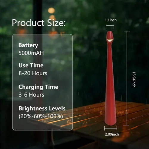 Miniatura 4 de Lámpara de mesa LED portátil de 3 niveles de brillo, batería recargable de hasta 48 horas de uso, luz nocturna para guardería de niños, lámpara