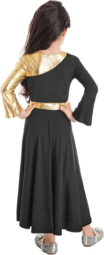 Miniatura 92 de CHICTRY Vestido de baile lírico sin mangas asimétrico para niñas, disfraz de adoración litúrgica contemporánea