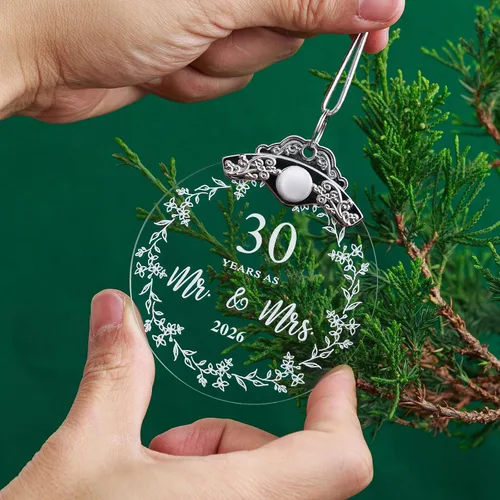 Miniatura 6 de Regalo de 30 aniversario de boda, adorno de Navidad para parejas, padres, marido, esposa, él, ella