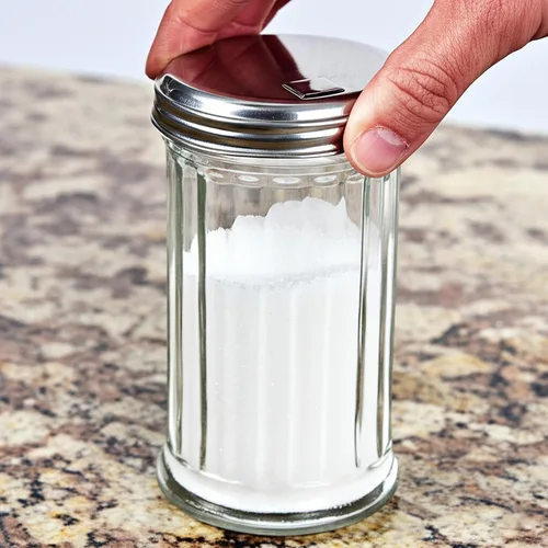 Miniatura 2 de BNYD Dispensador Vertedor de Azúcar de Vidrio, 5.5 pulgadas Clear glass shaker bottle with steel pour spout. Multi-purpose tabletop dispenser for