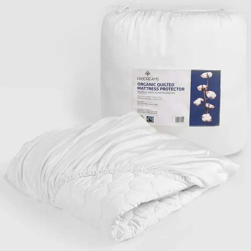 Miniatura 7 de FABDREAMS Protector de colchón acolchado orgánico tamaño Twin Almohadilla de colchón Funda de colchón Naturalmente transpirable Sin ruido
