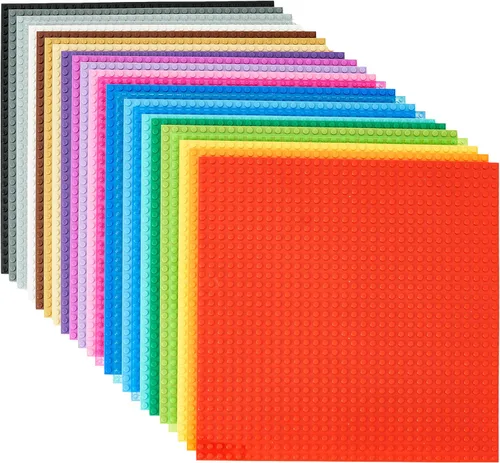 Miniatura 10 de Strictly Briks Placas base apilables – Paquete de 12 pernos de 10 x 10 pulgadas, 32 x 32 pulgadas, compatibles con Lego para construir escenas
