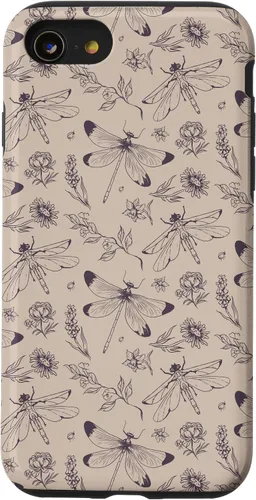 Miniatura 18 de Vintage Dragonfly Tan Sand Beige Wildflower Floral Flower Case for iPhone 16