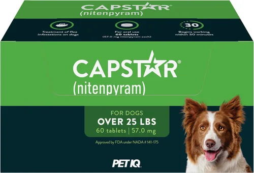 Miniatura 14 de Capstar (Nitenpyram) Tratamiento oral de pulgas de acción rápida para perros de 2 a 25 libras, tabletas de medicamentos recomendadas por