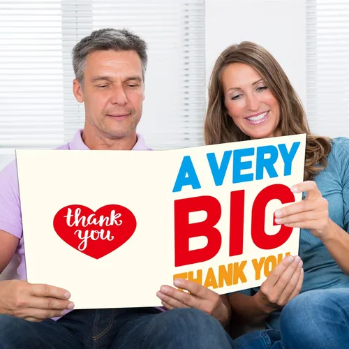 Miniatura 7 de Una Tarjeta de Felicitación Gigante de Agradecimiento Muy Grande con Sobre Tarjeta de Gratitud Gigante Gracias para Cumpleaños, Fiesta, Baby Shower